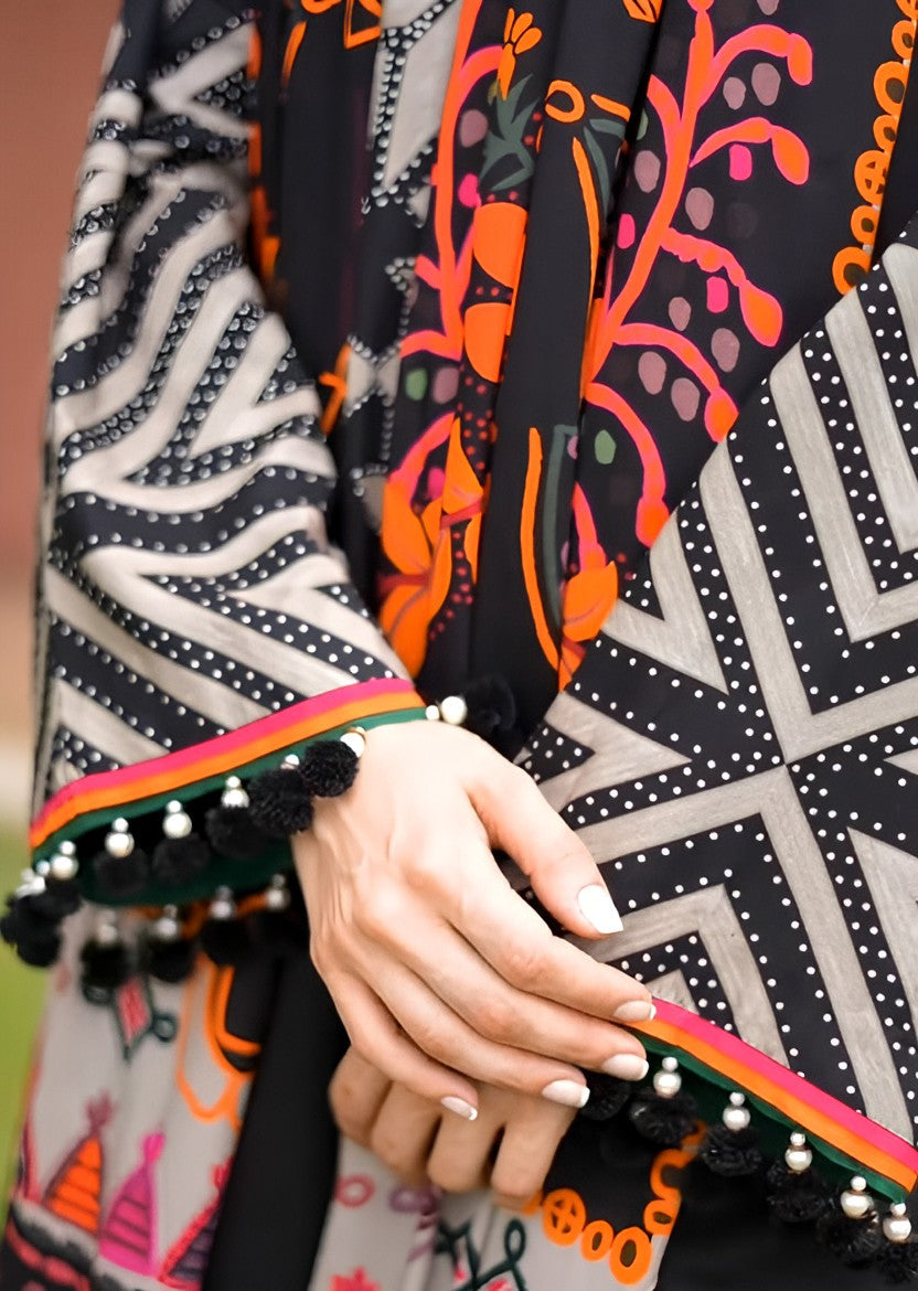 ZARA NOIR –  3-Piece Printed Dress (Stitched)