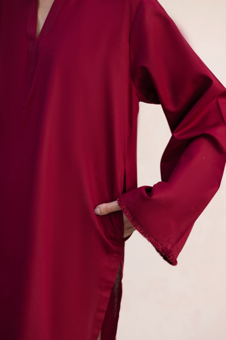 Playful Hearts – Solid Kurta with Printed Trousers