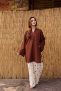 Playful Hearts – Solid Kurta with Printed Trousers