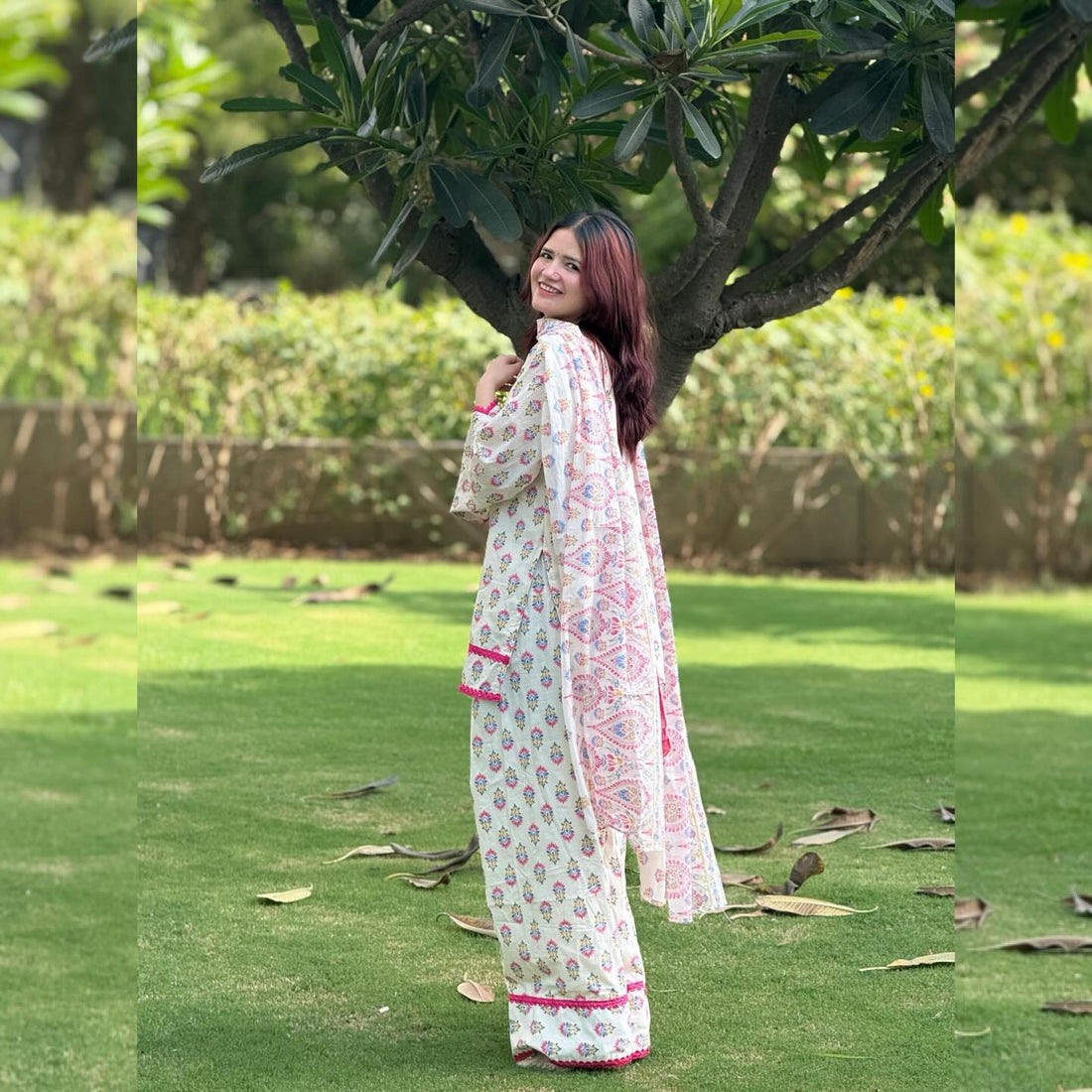 Blush Bloom 3-piece printed suit