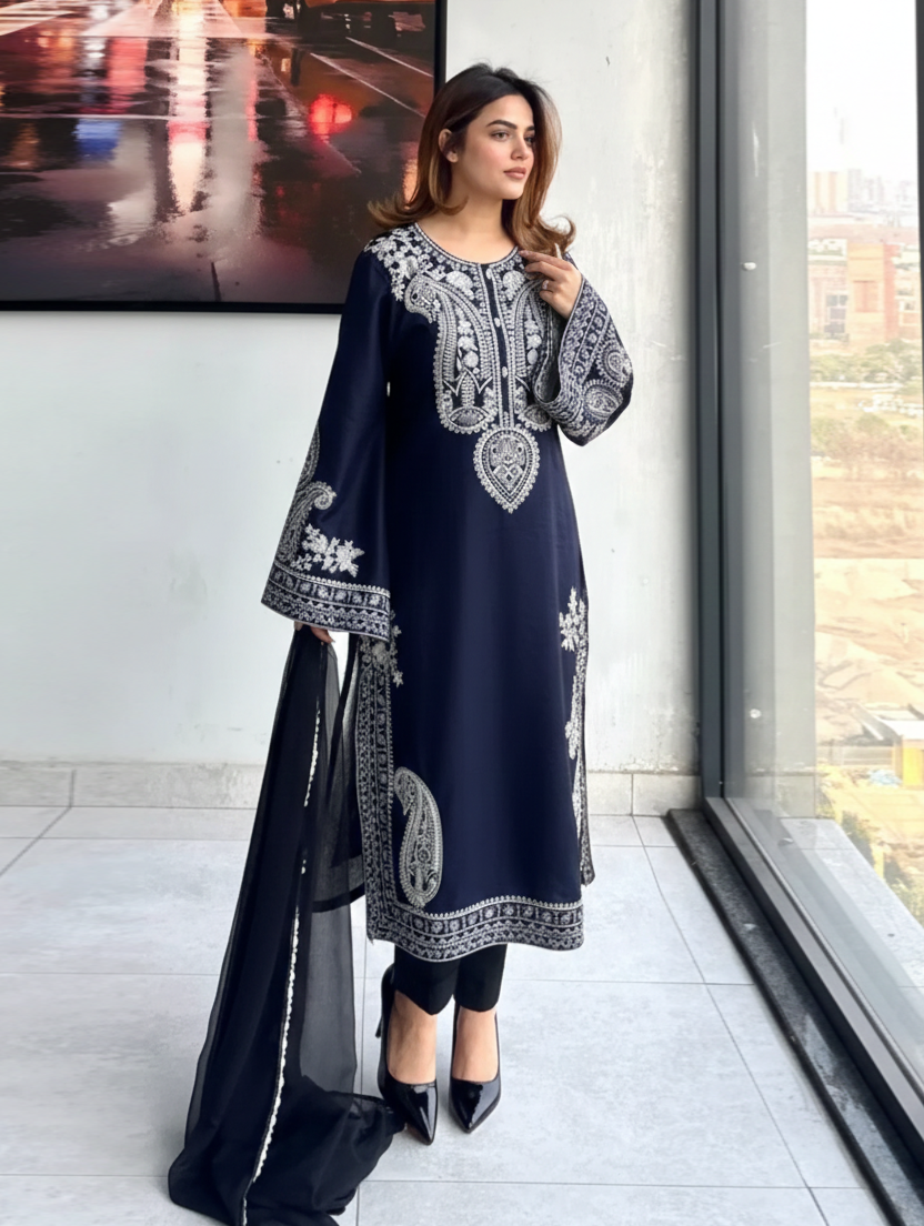 Zeenat Embroidered 3PC Dress