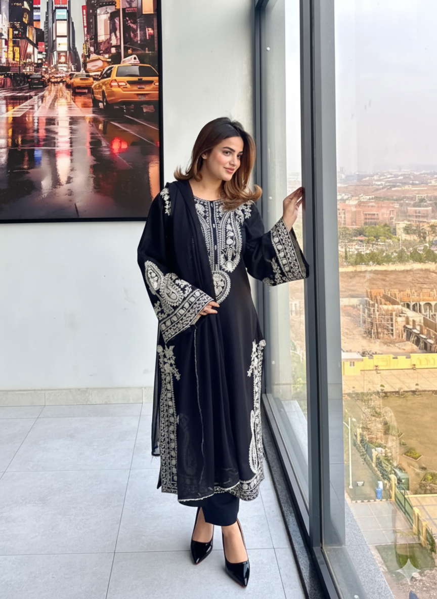 Zeenat Embroidered 3PC Dress