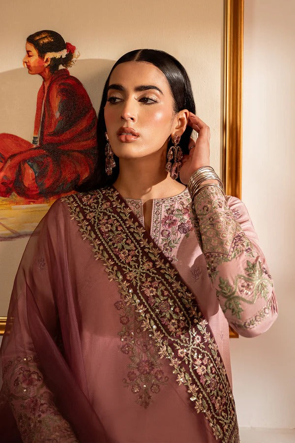 Zarqaa Emb 3PC | Luxury Party Wear