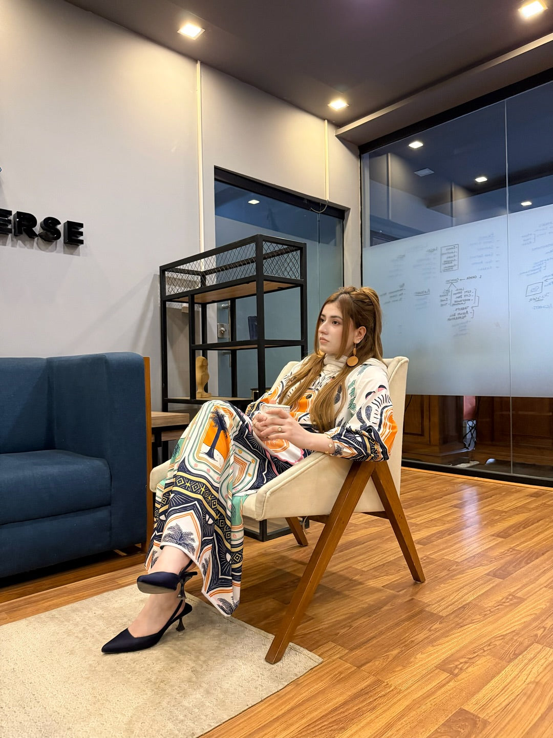 Palm Leaf – Printed Maxi with Tights (Stitched)