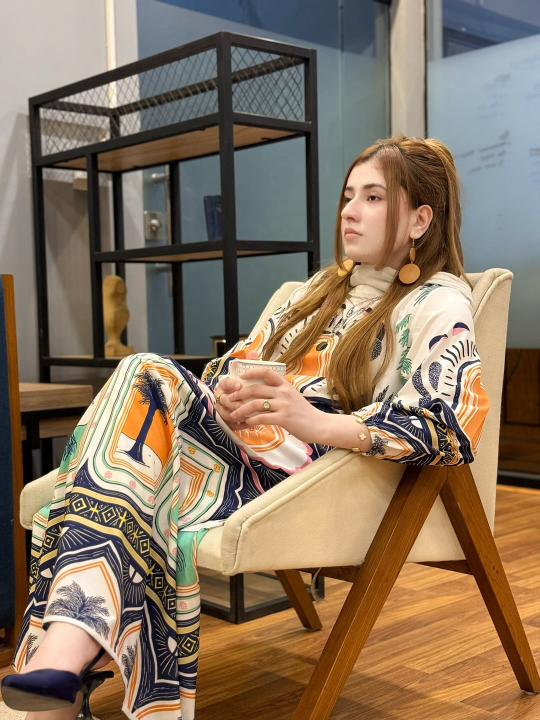 Palm Leaf – Printed Maxi with Tights (Stitched)