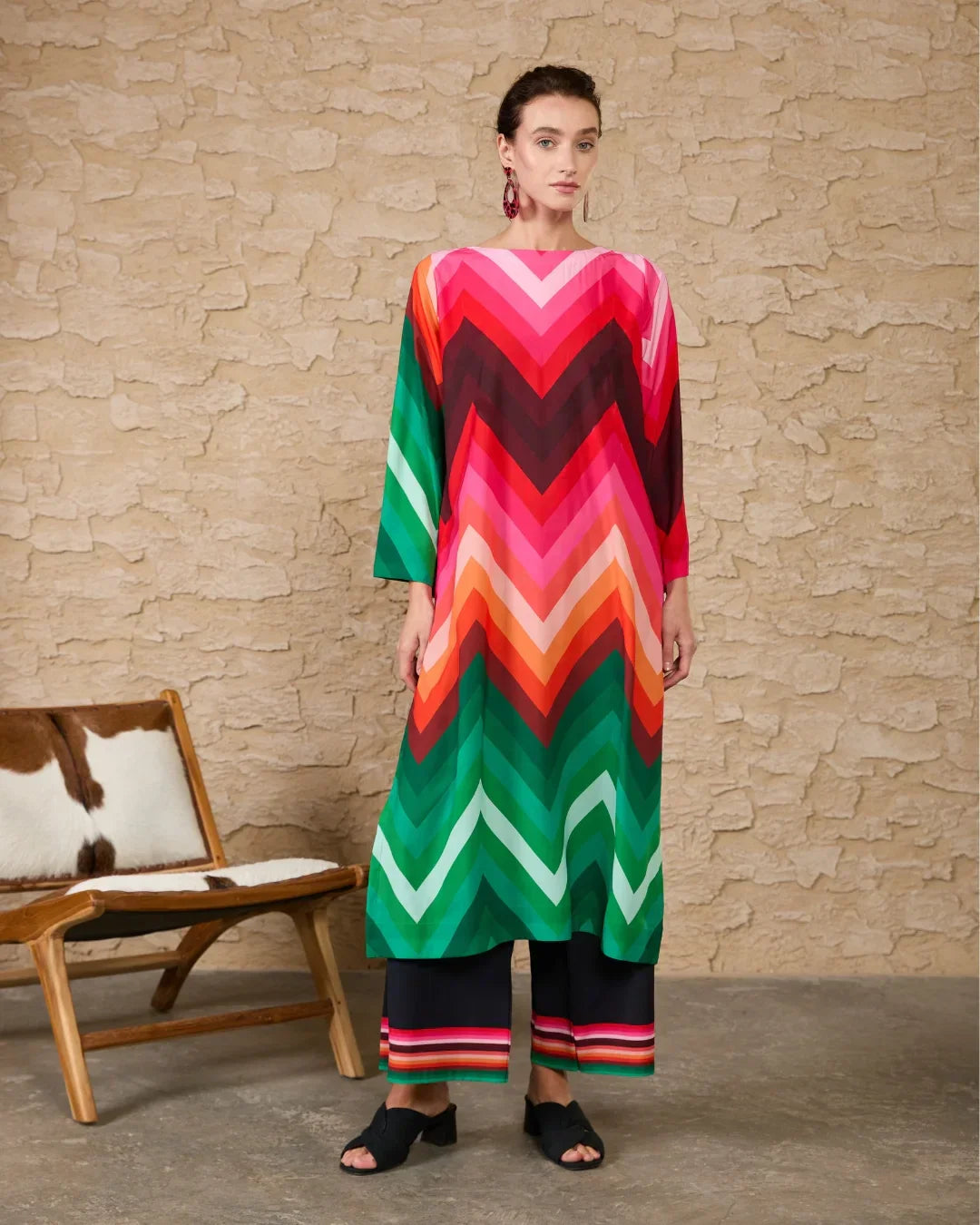 Rang Mehal – Vibrant Chevron Kurta