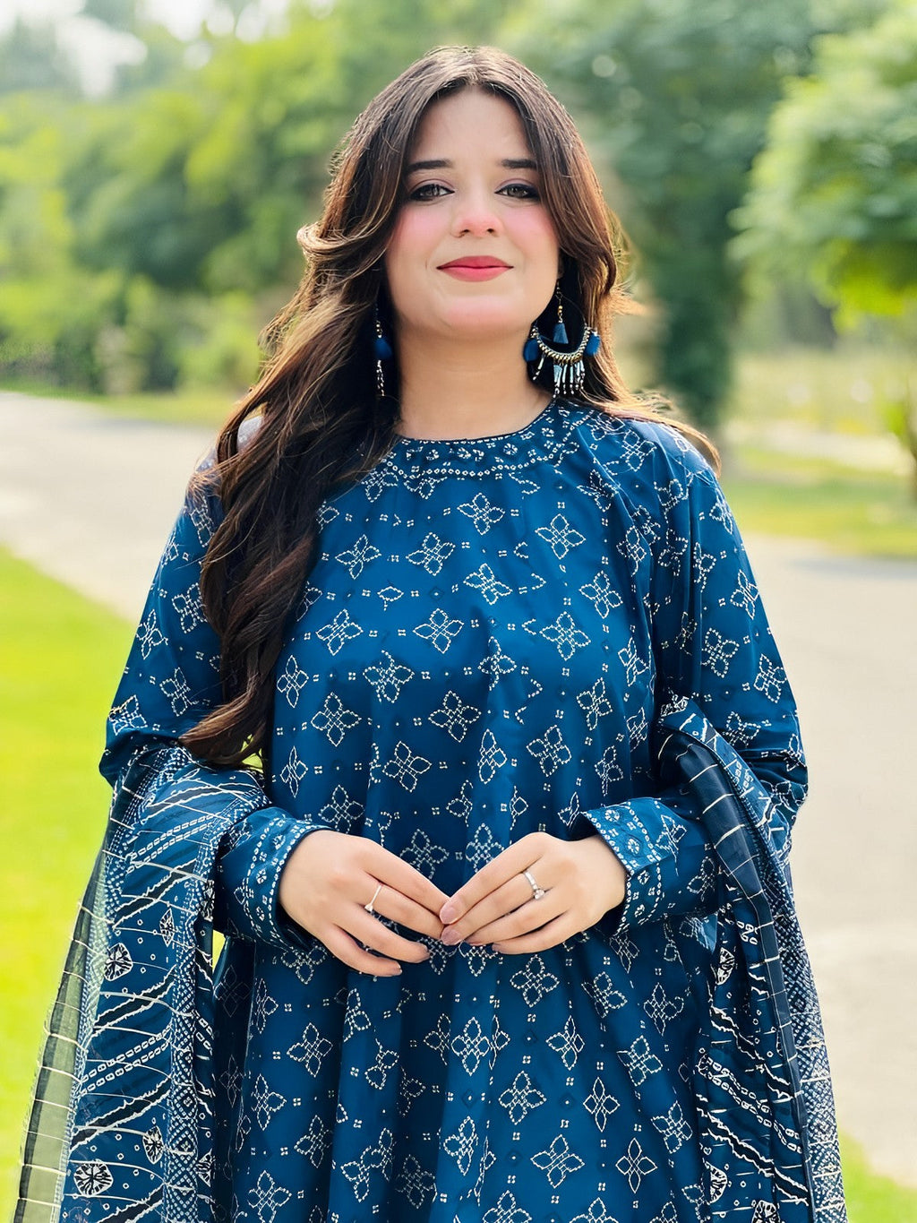 BERRY BLOOM – Digital Printed 3-Piece Short Frock Set